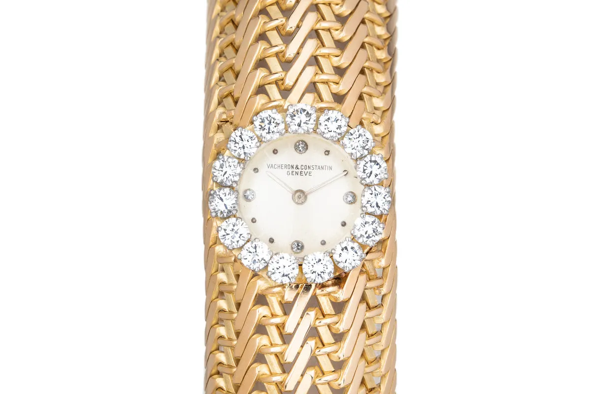 Vacheron Constantin 18K Bracelet Watch with Diamond Surround and Markers