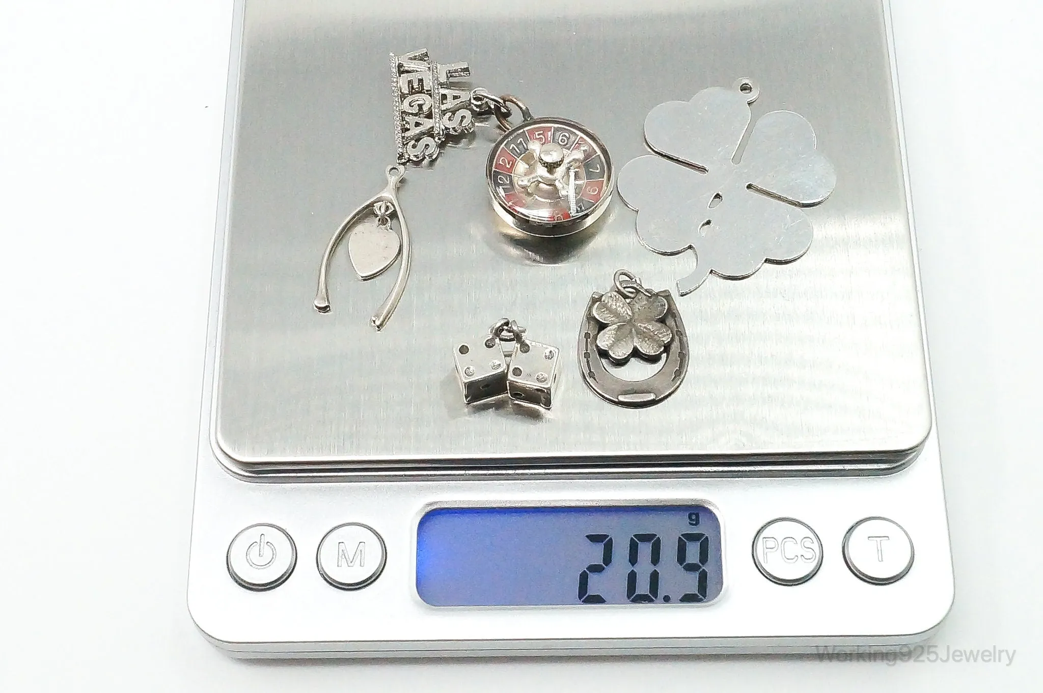Vintage Antique Las Vegas Luck Sterling Silver Charms Lot