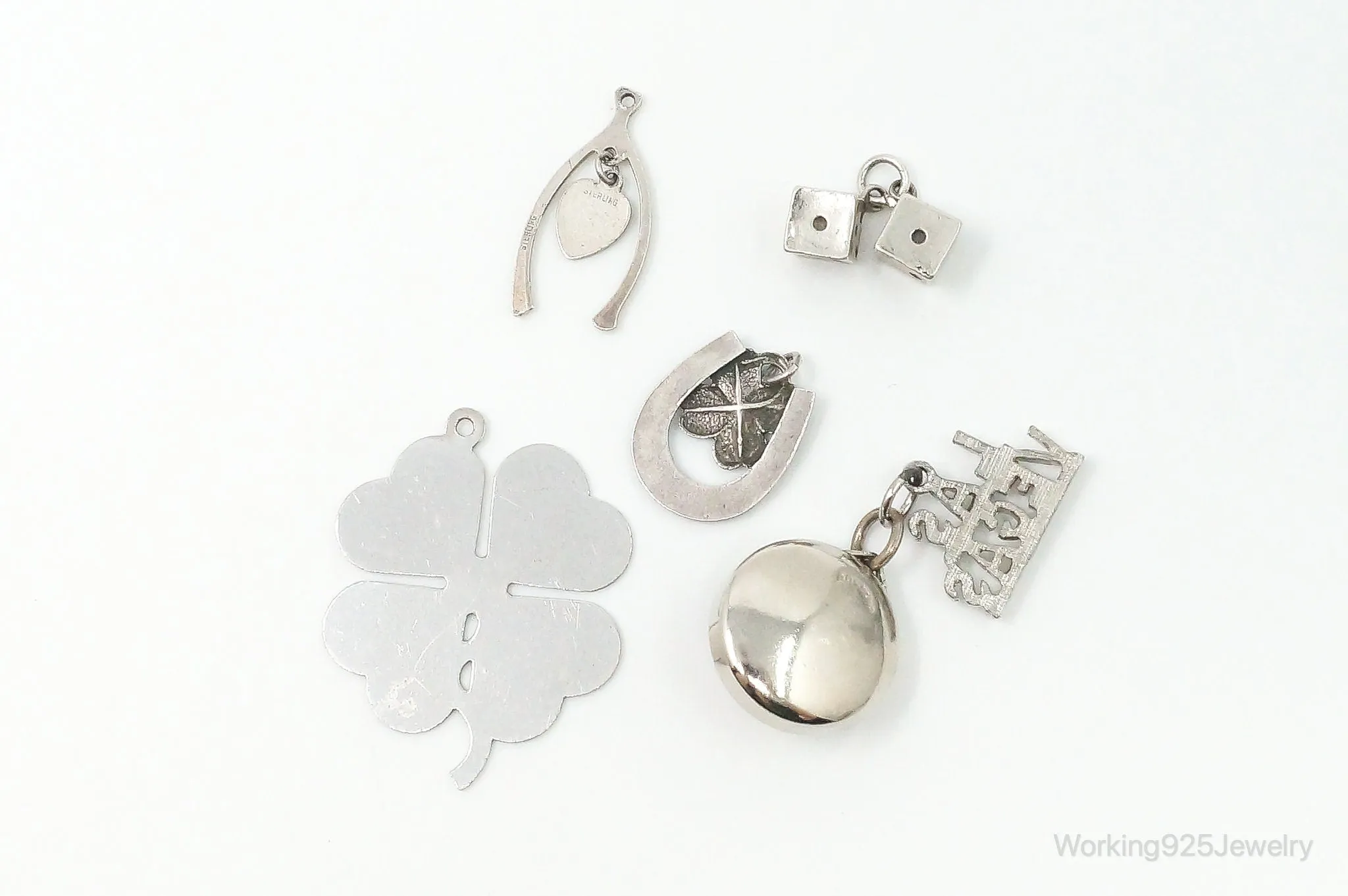 Vintage Antique Las Vegas Luck Sterling Silver Charms Lot
