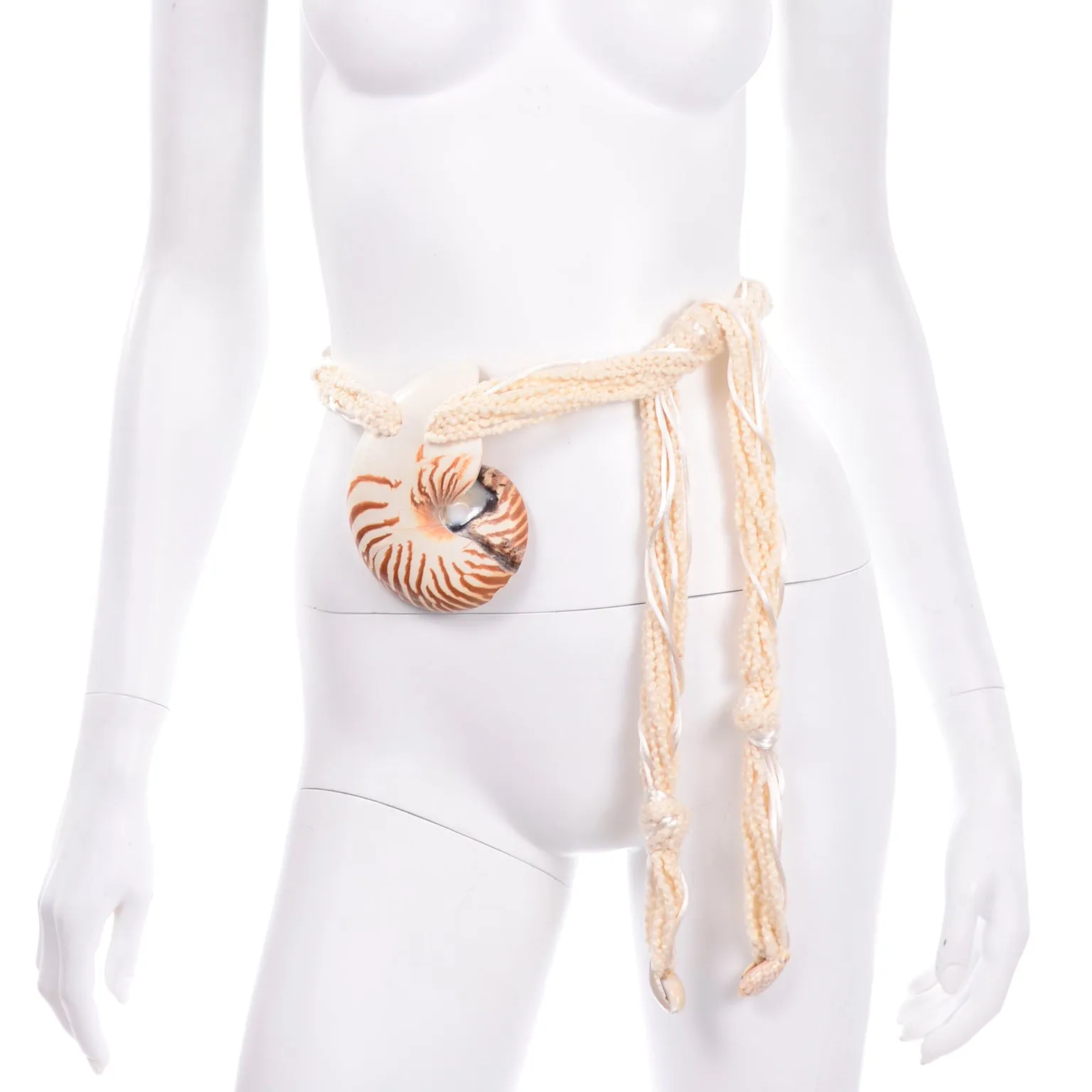 Vintage Chambered Nautilus Tiger Shell Belt