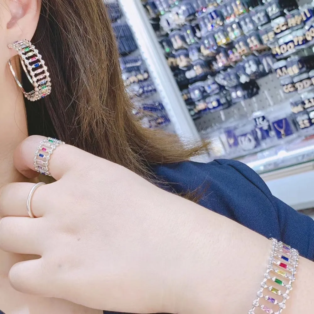 Vintage Metal Micro-inlaid Zircon Bracelet