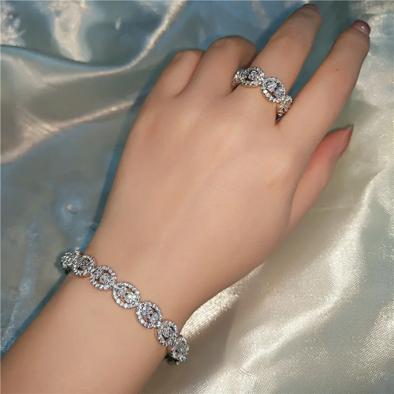 Vintage Metal Micro-inlaid Zircon Bracelet