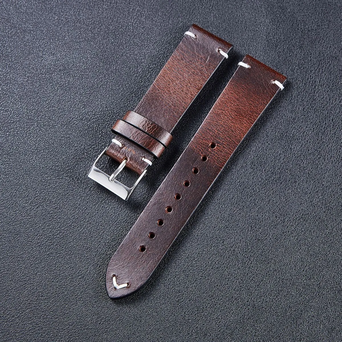 Vintage Oiled Leather Watch Straps Compatible with the OnePlus Watch