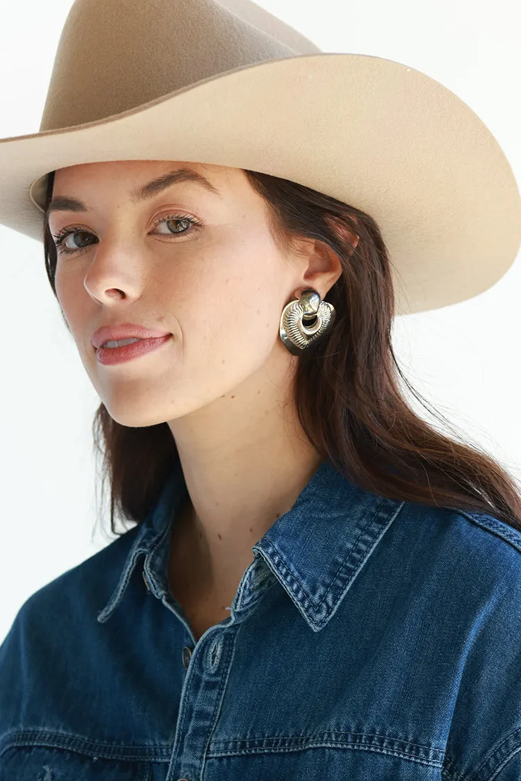 Vintage Stacked Heart Clip-on Earrings