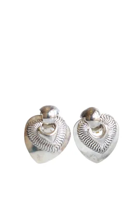 Vintage Stacked Heart Clip-on Earrings