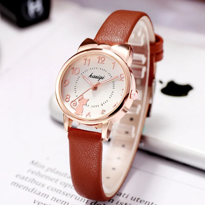 Watch Cute Girl Women's All-Matching Fresh Belt Student Watch Quartz Watch