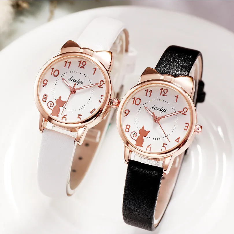 Watch Cute Girl Women's All-Matching Fresh Belt Student Watch Quartz Watch