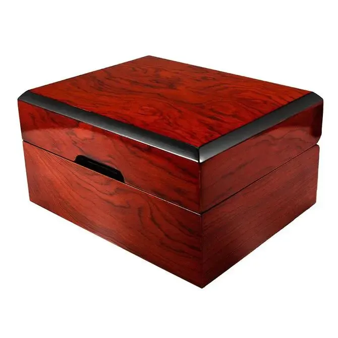 Wooden Watch Box Mens Leather Jewelry Display Box