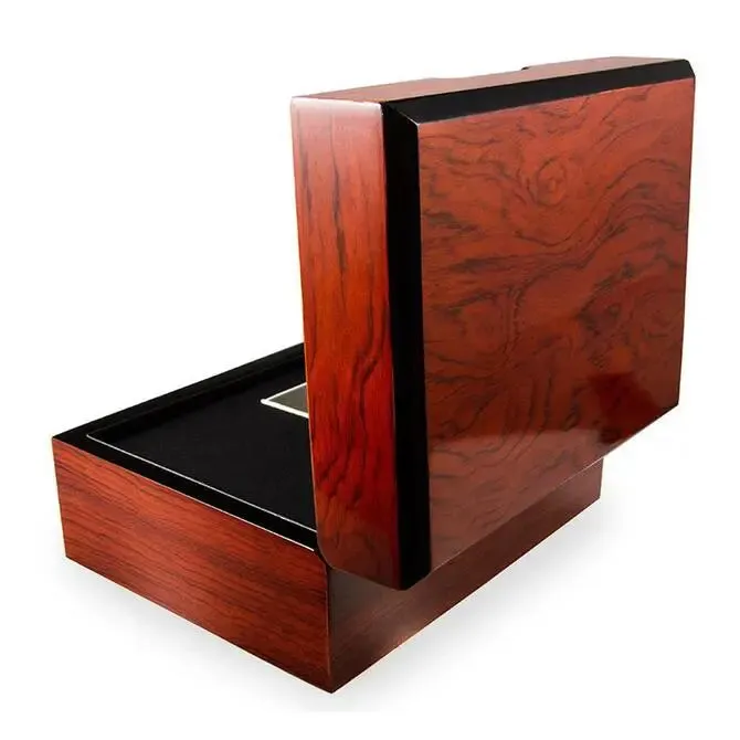 Wooden Watch Box Mens Leather Jewelry Display Box