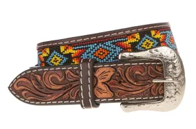 XIBB100 - Twisted X Multi Color Beaded Leather Belt