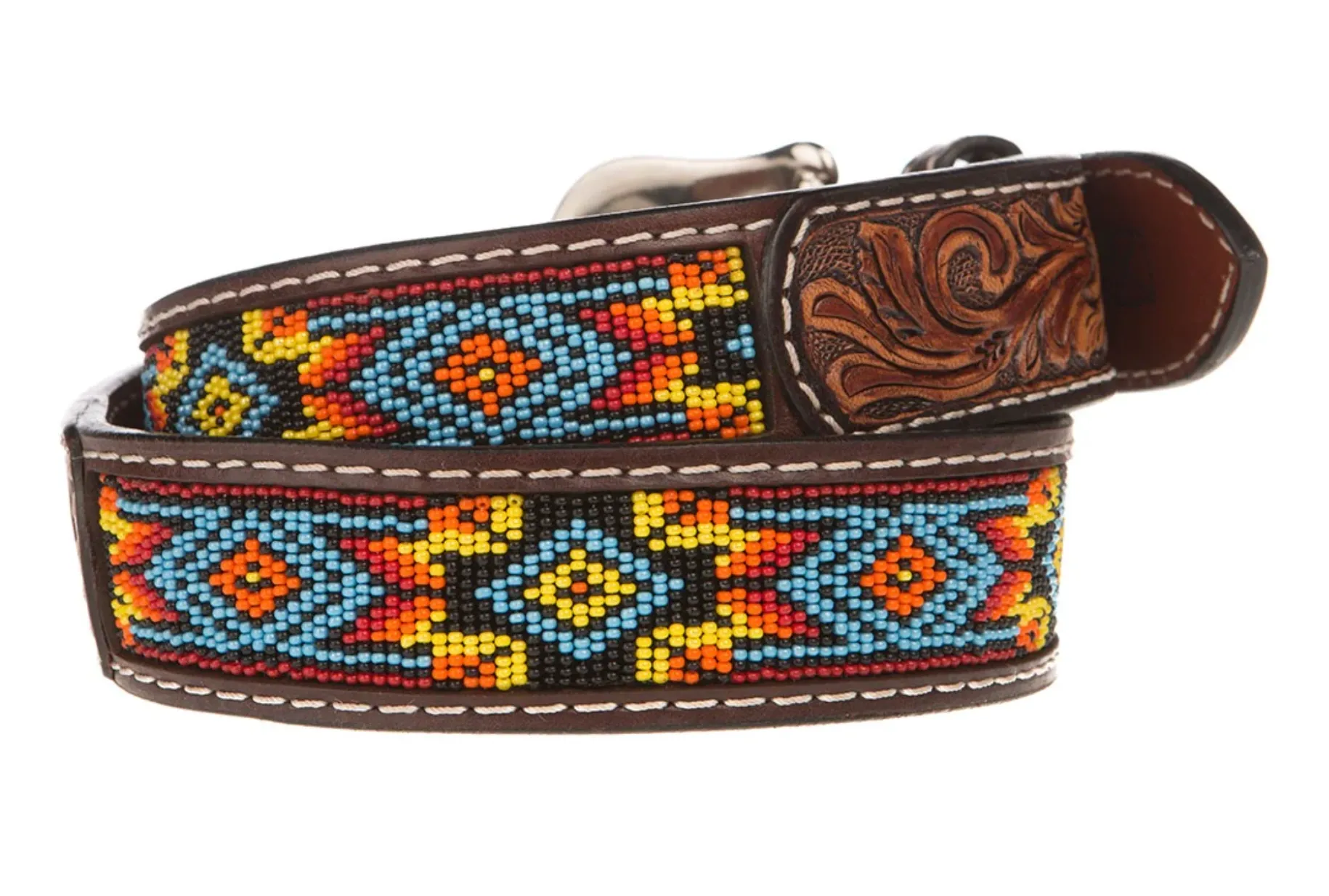 XIBB100 - Twisted X Multi Color Beaded Leather Belt