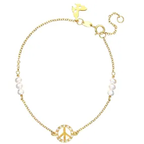 Yellow Gold Peace Bracelet
