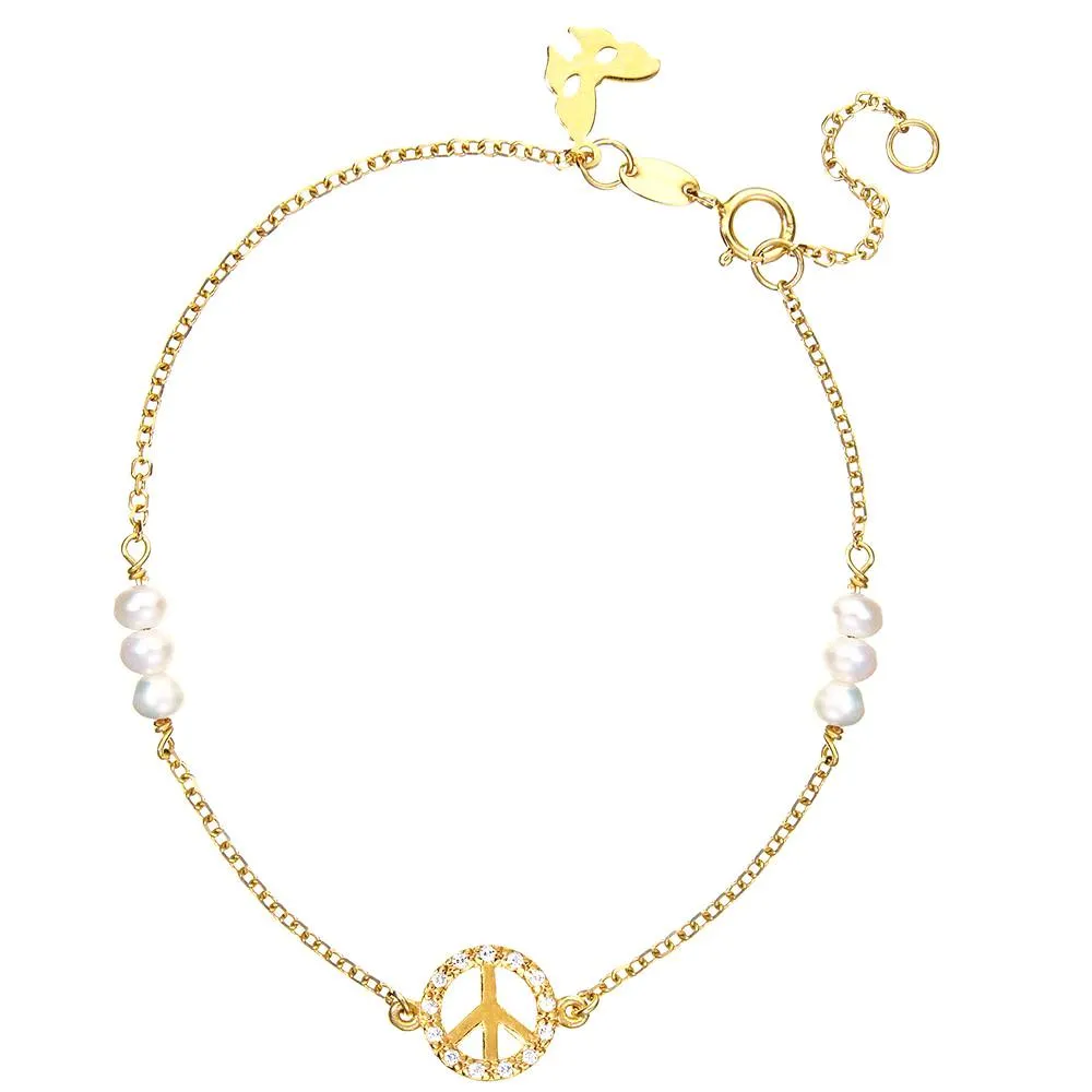 Yellow Gold Peace Bracelet